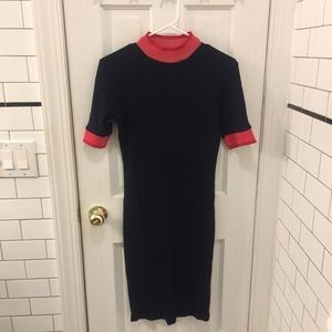 Zara form-fitting dress with red accents